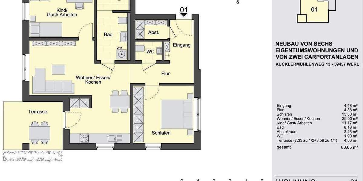 Etagenwohnung Werl - 2 Zimmer, 67 m&sup2;, 268.000&euro; | Angebot:25814157