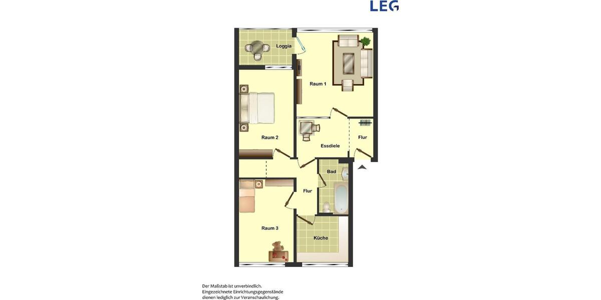 Etagenwohnung Hamm Heessen - 3 Zimmer, 73 m&sup2;, 479&euro; | Angebot:26586839