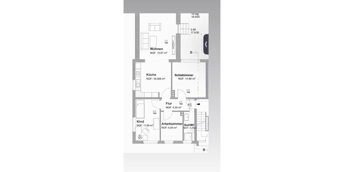 Erdgeschoßwohnung Hamm Bockum - 4 Zimmer, 80 m&sup2;, 950&euro; | Angebot:26131955