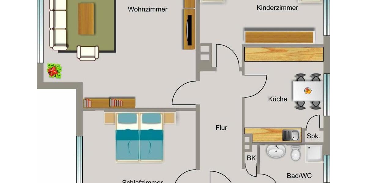 Erdgeschoßwohnung Ahlen Dolberg - 3.5 Zimmer, 96 m&sup2;, 776&euro; | Angebot:25050804