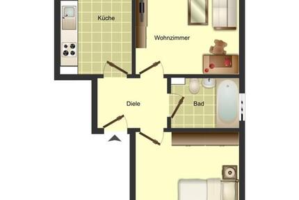 Wohnung Bergkamen - 2.5 Zimmer, 48 m&sup2;, 369&euro; | Angebot:25592059
