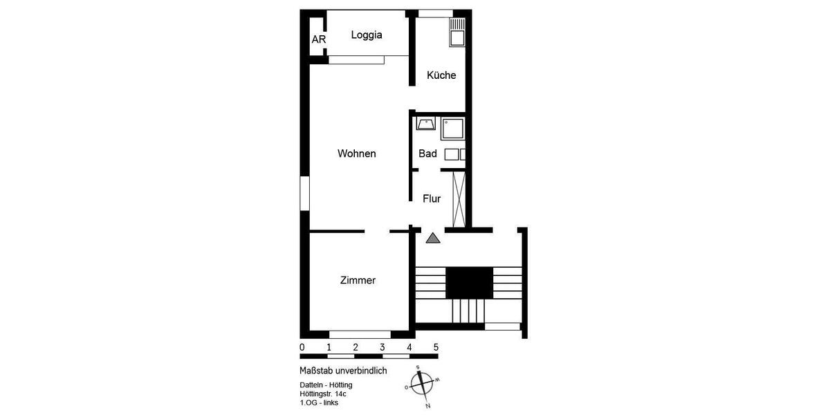 Etagenwohnung Datteln - 2 Zimmer, 50 m&sup2;, 422&euro; | Angebot:26589323