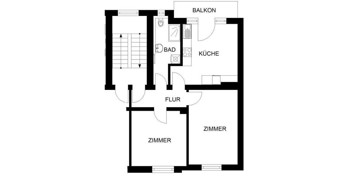Etagenwohnung Hagen Hagen-Nord - 2 Zimmer, 63 m&sup2;, 396&euro; | Angebot:26535227