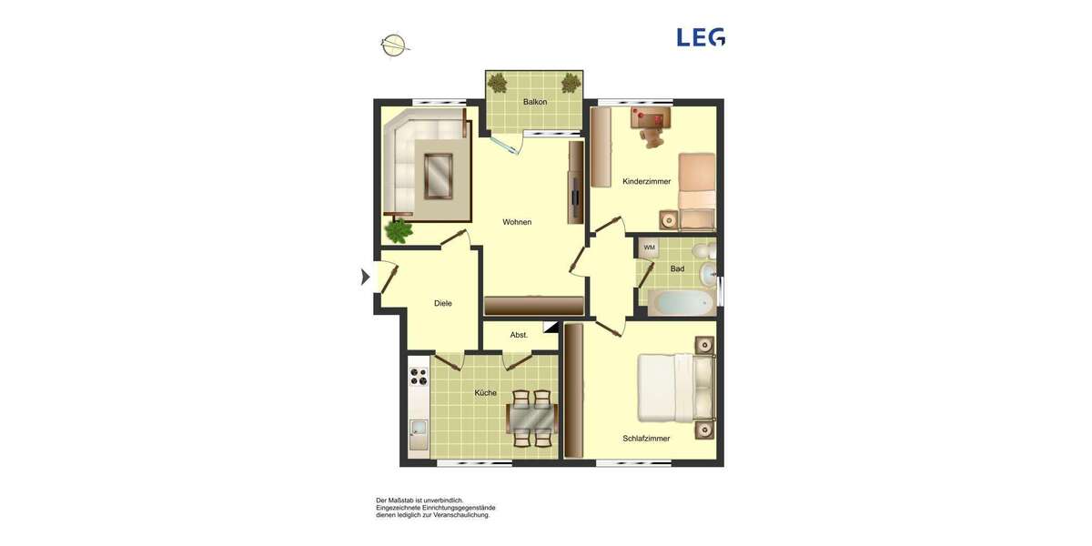 Etagenwohnung Bergkamen - 3 Zimmer, 72 m&sup2;, 499&euro; | Angebot:26864970