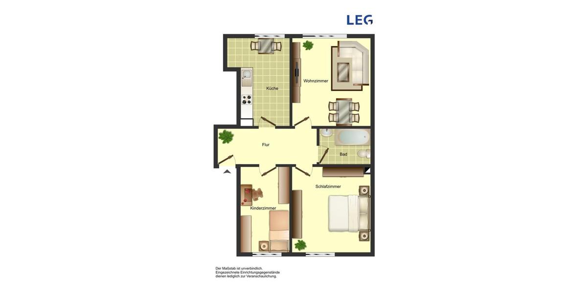 Etagenwohnung Bergkamen - 3.5 Zimmer, 74 m&sup2;, 479&euro; | Angebot:25099707