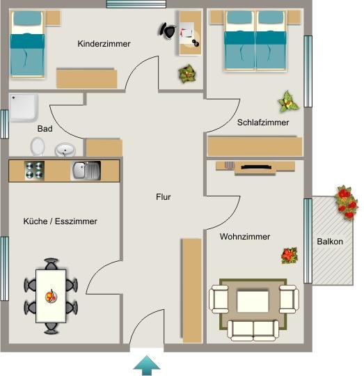 Etagenwohnung Oer-Erkenschwick Erkenschwick - 3.5 Zimmer, 65 m&sup2;, 579&euro; | Angebot:25871626