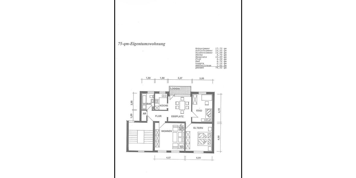 Etagenwohnung Werl - 3 Zimmer, 75 m&sup2;, 165.000&euro; | Angebot:24849261