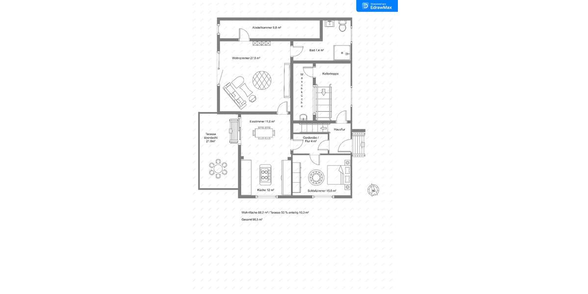 Erdgeschoßwohnung Wickede (Ruhr) - 3 Zimmer, 88 m&sup2;, 980&euro; | Angebot:25922842