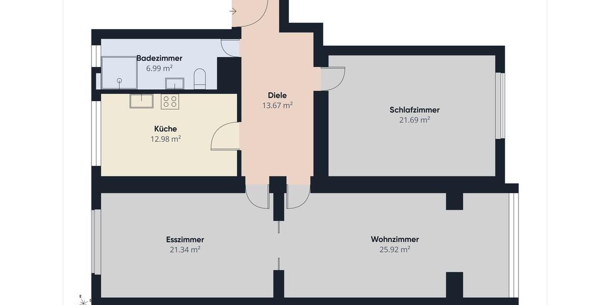 Etagenwohnung Dortmund Innenstadt Ost - 3 Zimmer, 103 m&sup2;, 940&euro; | Angebot:25659322