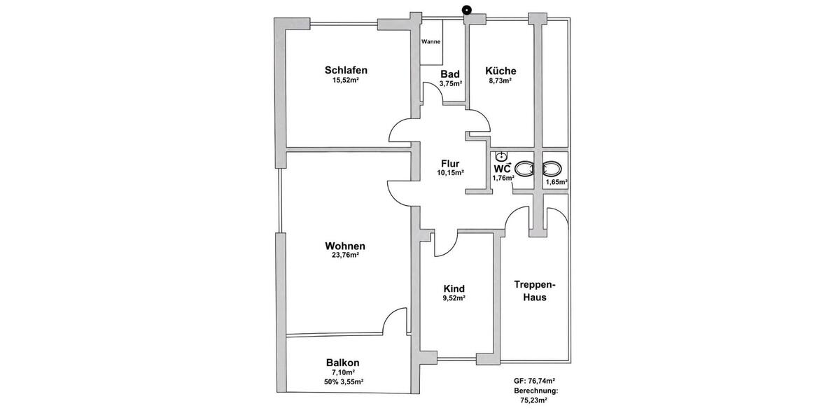Erdgeschoßwohnung Iserlohn Letmathe - 3 Zimmer, 75 m&sup2;, 490&euro; | Angebot:26614535