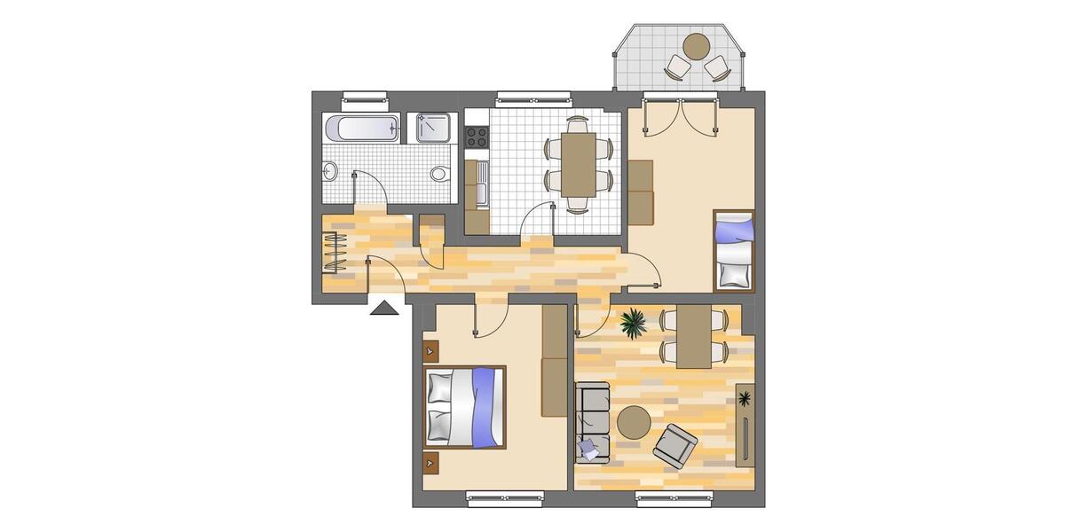 Etagenwohnung Dortmund Gartenstadt - 3 Zimmer, 78 m&sup2;, 660&euro; | Angebot:25906413