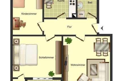 Wohnung Bergkamen - 3 Zimmer, 67 m&sup2;, 499&euro; | Angebot:25118912