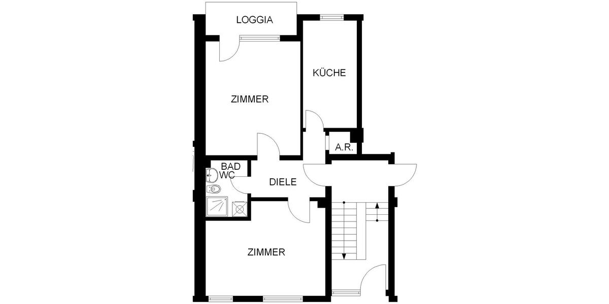Etagenwohnung Hagen Hagen-Nord - 2 Zimmer, 61 m&sup2;, 411&euro; | Angebot:25715723