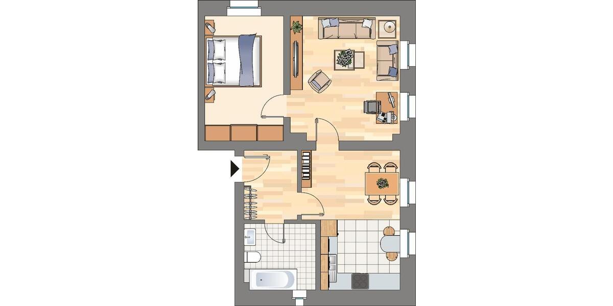 Etagenwohnung Dortmund Bövinghausen - 2.5 Zimmer, 57 m&sup2;, 459&euro; | Angebot:26025223