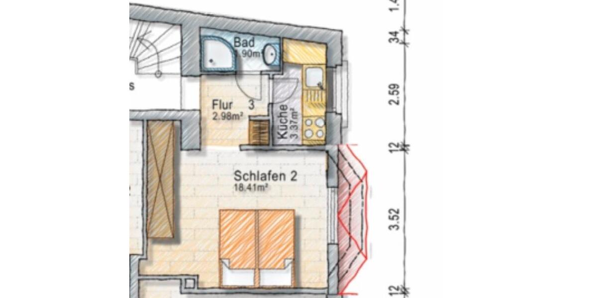 Etagenwohnung Hagen Hagen-Mitte - 1 Zimmer, 26 m&sup2;, 400&euro; | Angebot:25991569