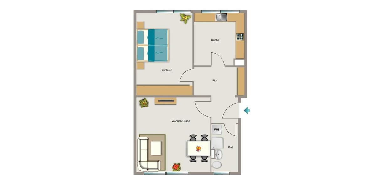 Etagenwohnung Dortmund Innenstadt Nord - 2.5 Zimmer, 56 m&sup2;, 494&euro; | Angebot:25982844