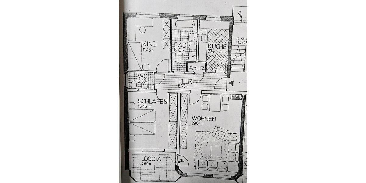 Etagenwohnung Hagen Hohenlimburg - 3 Zimmer, 87 m&sup2;, 1.050&euro; | Angebot:25961265