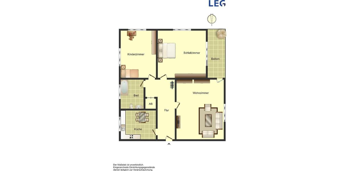 Etagenwohnung Ahlen Dolberg - 3 Zimmer, 64 m&sup2;, 569&euro; | Angebot:26545850