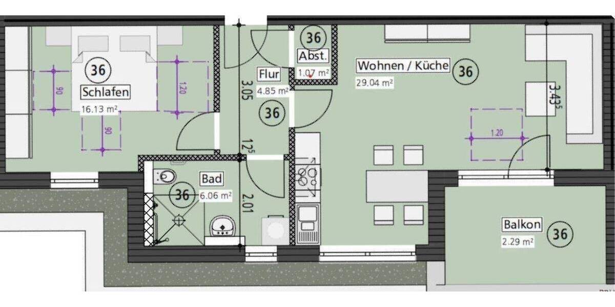 Etagenwohnung Welver Meyerich - 2 Zimmer, 59 m&sup2;, 237.800&euro; | Angebot:26826744