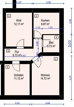 Erdgeschoßwohnung Dortmund Bövinghausen - 3.5 Zimmer, 58 m&sup2;, 650&euro; | Angebot:26568378
