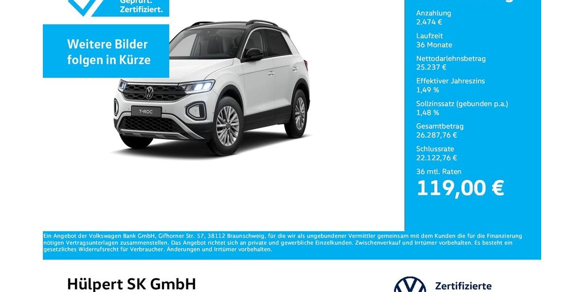 VW T-Roc 6.849 km 27.311 &euro; Bergkamen 59192