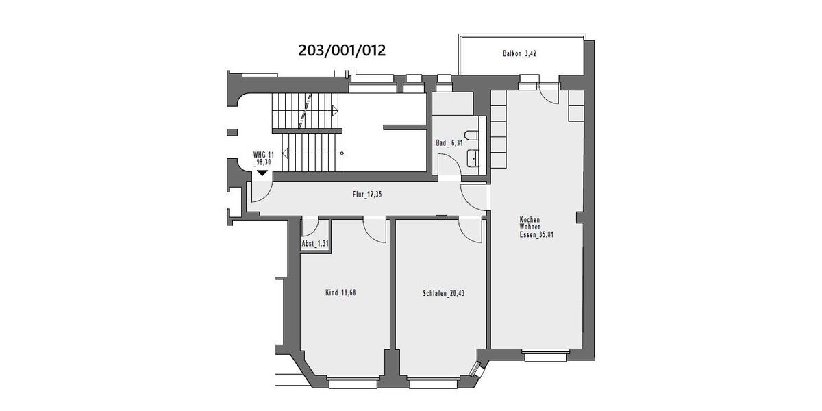 Etagenwohnung Hagen Hagen-Nord - 3 Zimmer, 98 m&sup2;, 938&euro; | Angebot:25323330