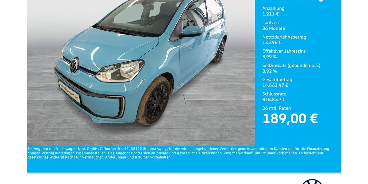 VW e-up! 60.377 km 14.396 &euro; Bergkamen 59192