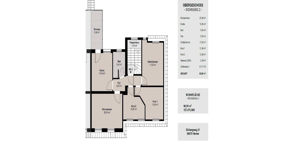 Etagenwohnung Hemer - 4 Zimmer, 91 m&sup2;, 160.000&euro; | Angebot:26815415