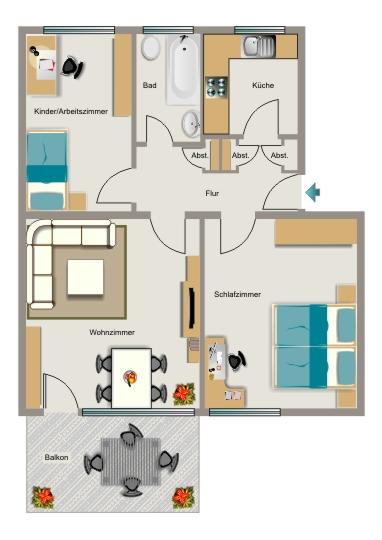 Etagenwohnung Oer-Erkenschwick Erkenschwick - 3.5 Zimmer, 63 m&sup2;, 475&euro; | Angebot:24514756