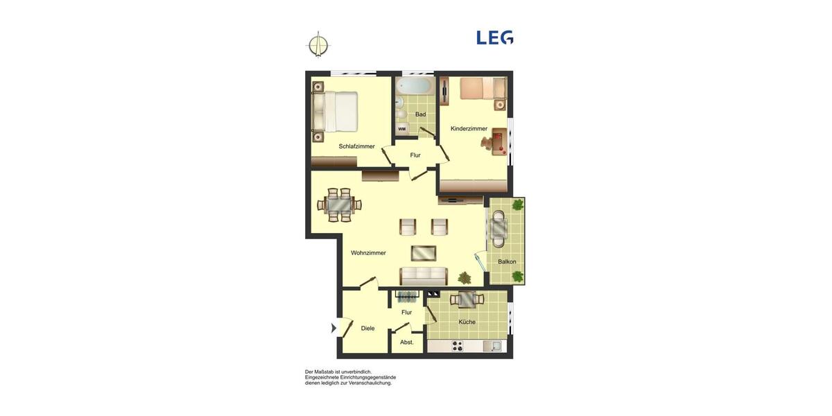 Etagenwohnung Bergkamen - 3 Zimmer, 86 m&sup2;, 579&euro; | Angebot:25323275