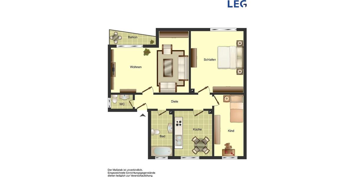 Etagenwohnung Hamm - 3 Zimmer, 64 m&sup2;, 409&euro; | Angebot:24814081