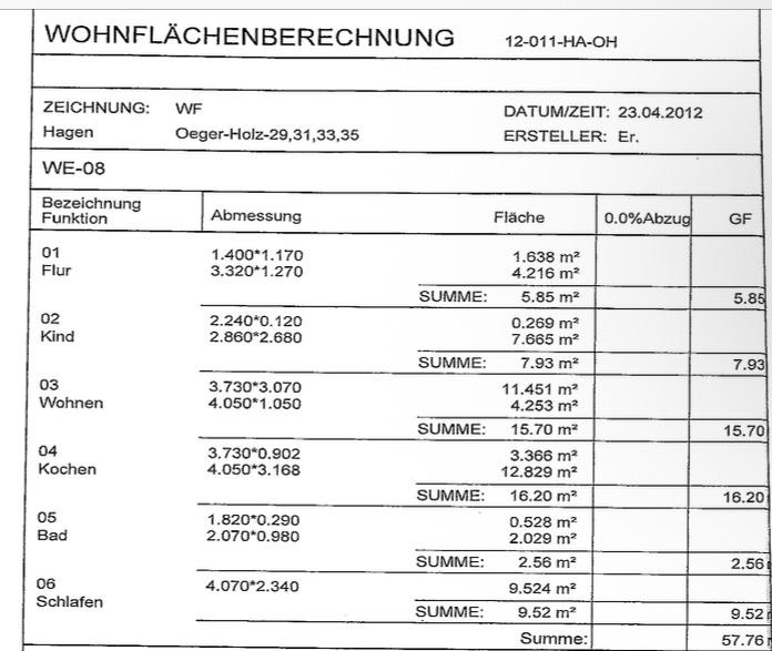 Etagenwohnung Hagen Hohenlimburg - 3 Zimmer, 58 m&sup2;, 54.000&euro; | Angebot:26799516