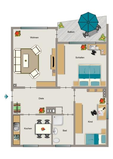 Erdgeschoßwohnung Selm - 3.5 Zimmer, 66 m&sup2;, 495&euro; | Angebot:26375758