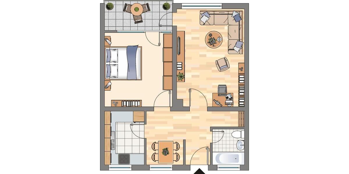 Etagenwohnung Dortmund Aplerbeck - 2 Zimmer, 60 m&sup2;, 496&euro; | Angebot:25906441