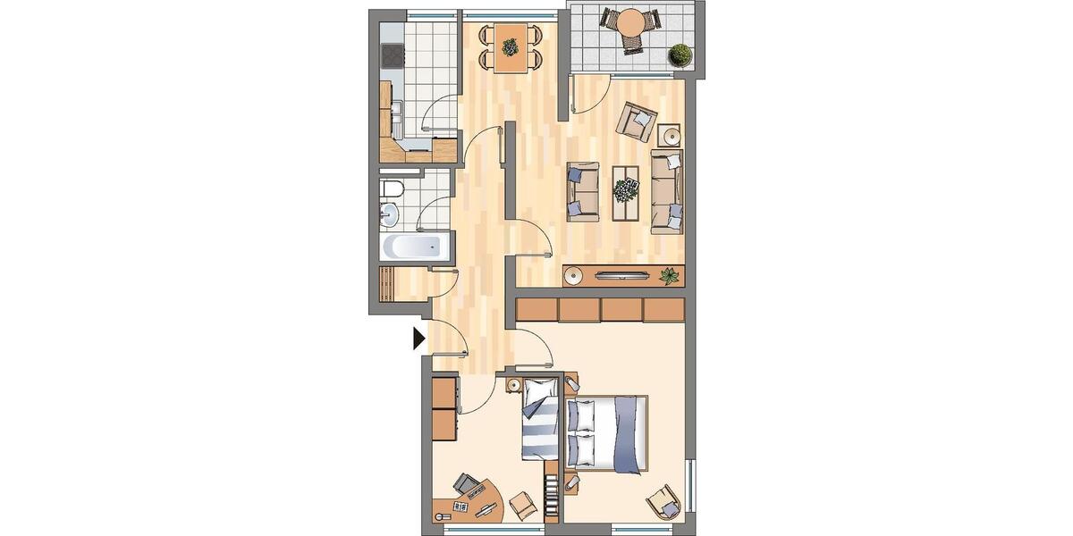 Etagenwohnung Dortmund Scharnhorst - 3 Zimmer, 70 m&sup2;, 555&euro; | Angebot:25643809