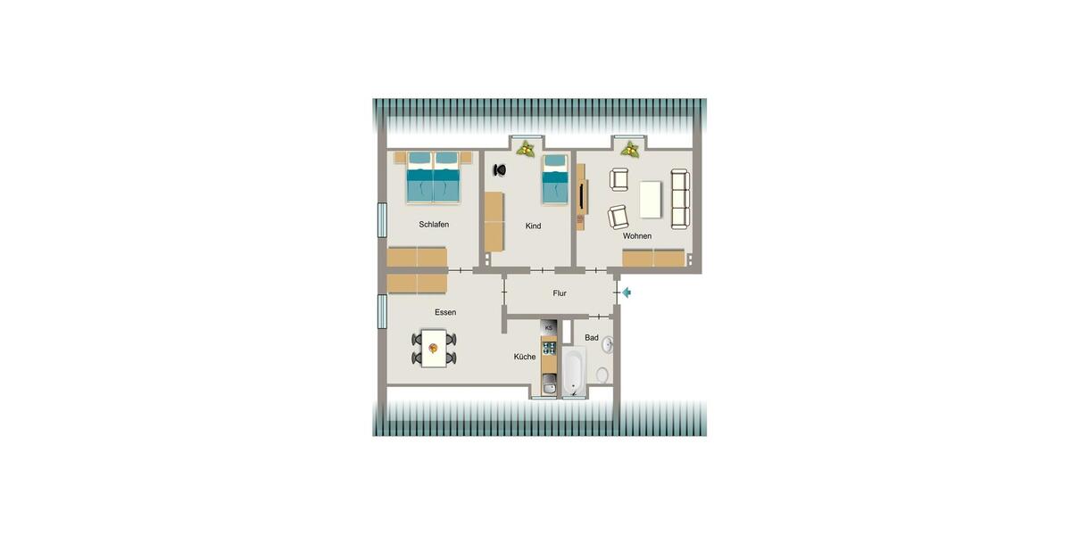 Dachgeschoßwohnung Lünen Alstedde - 3.5 Zimmer, 49 m&sup2;, 422&euro; | Angebot:25937226