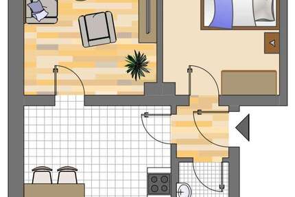 Wohnung Dortmund Gartenstadt - 2 Zimmer, 48 m&sup2;, 474&euro; | Angebot:26890058