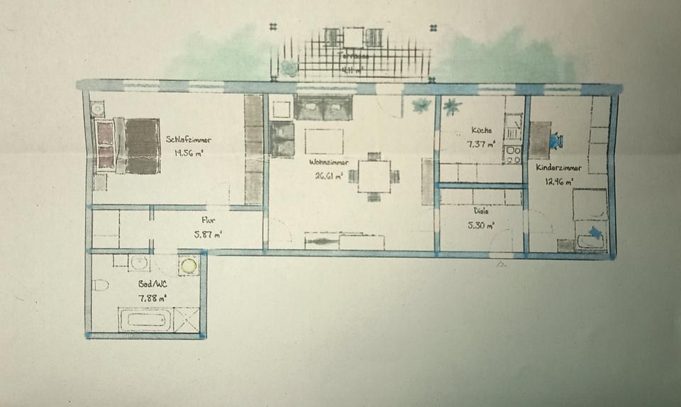 Etagenwohnung Iserlohn - 3 Zimmer, 90 m&sup2;, 720&euro; | Angebot:25215039