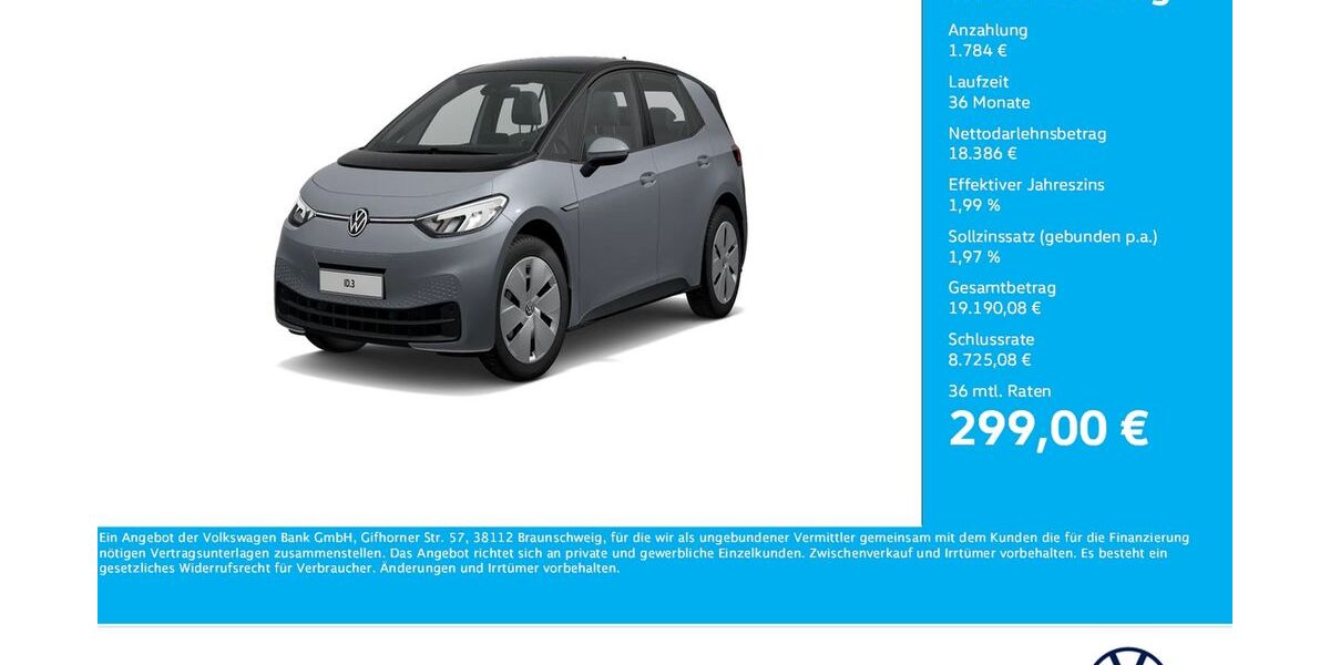 VW ID.3 22.551 km 19.810 &euro; Dortmund 44379