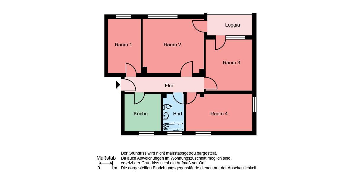 Etagenwohnung Menden (Sauerland) - 4 Zimmer, 77 m&sup2;, 589&euro; | Angebot:26641581