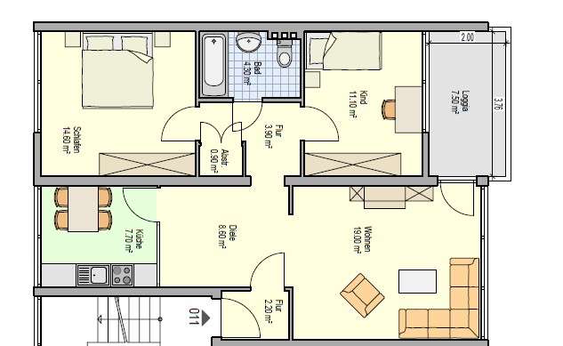 Etagenwohnung Hamm Dasbeck - 3 Zimmer, 76 m&sup2;, 560&euro; | Angebot:23428085