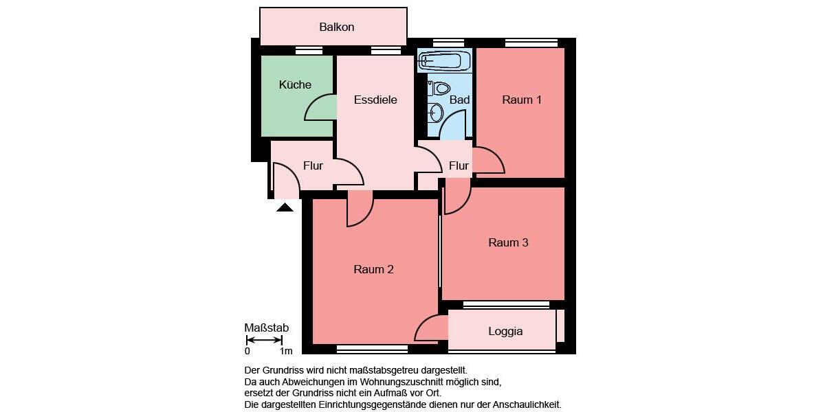 Etagenwohnung Iserlohn Grüne - 3 Zimmer, 71 m&sup2;, 539&euro; | Angebot:26072567