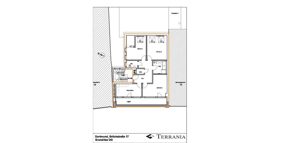 Dachgeschoßwohnung Dortmund - 3 Zimmer, 105 m&sup2;, 1.309&euro; | Angebot:24510778
