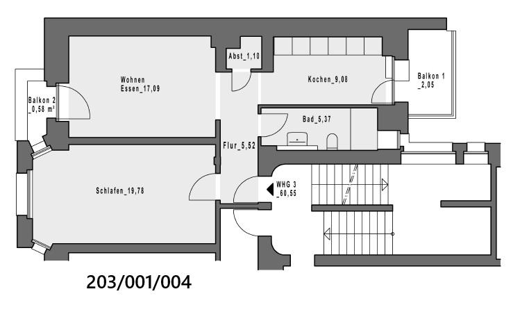 Etagenwohnung Hagen Hagen-Nord - 2 Zimmer, 61 m&sup2;, 578&euro; | Angebot:25304415