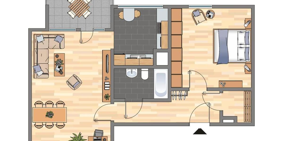 Etagenwohnung Dortmund Mengede - 2 Zimmer, 53 m&sup2;, 443&euro; | Angebot:25893209