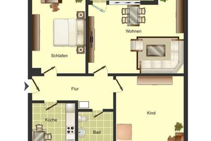 Wohnung Unna - 3.5 Zimmer, 60 m&sup2;, 449&euro; | Angebot:24702447