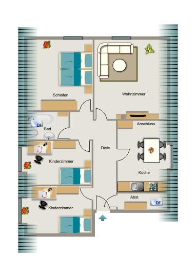 Etagenwohnung Oer-Erkenschwick Erkenschwick - 3.5 Zimmer, 63 m&sup2;, 527&euro; | Angebot:25960384