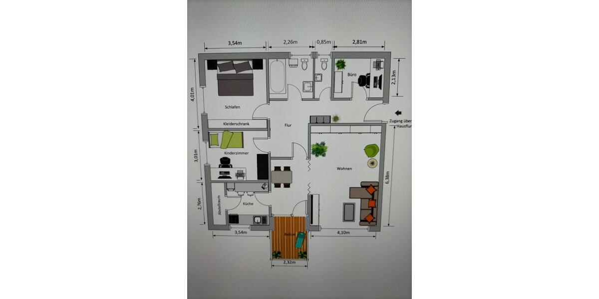 Hochparterre Ahlen Dolberg - 3.5 Zimmer, 94 m&sup2;, 1.000&euro; | Angebot:25658359