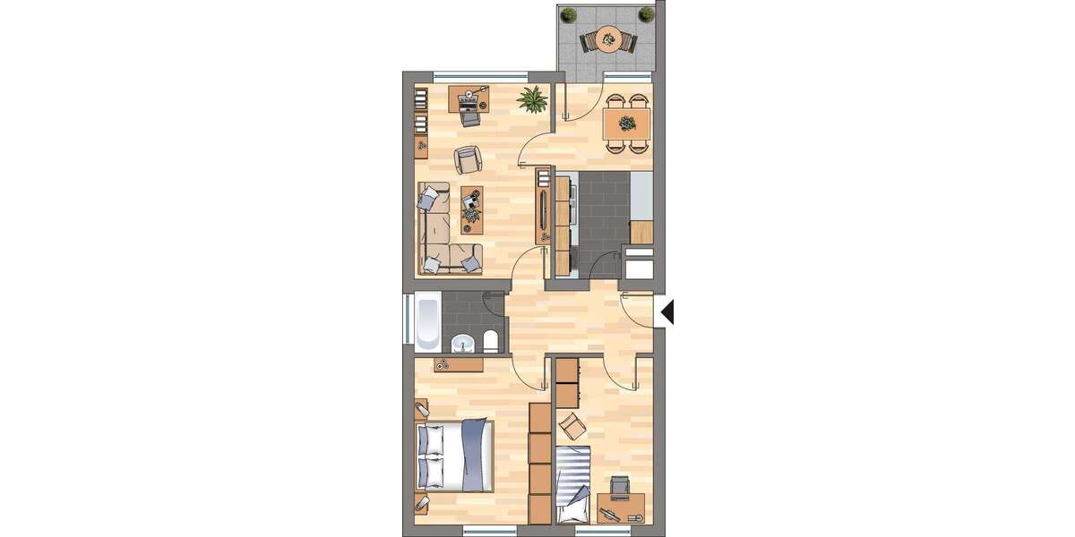 Etagenwohnung Bergkamen Weddinghofen - 2.5 Zimmer, 54 m&sup2;, 429&euro; | Angebot:25878826