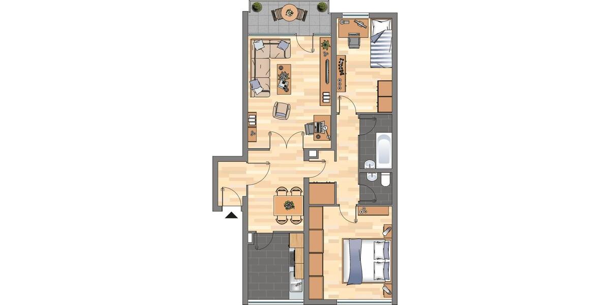 Etagenwohnung Dortmund Scharnhorst - 3 Zimmer, 77 m&sup2;, 586&euro; | Angebot:25979808